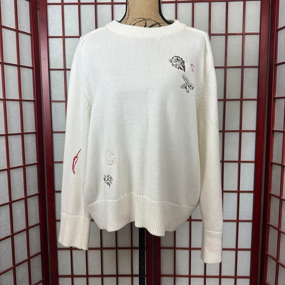 Abercrombie and Fitch Embroidered Coastal Cozy Crewneck Sweater